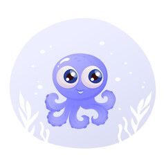 Vector cute octopus illustration