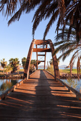 Pedestrian bridge in Loreto Bay Resort in Loreto, Mexico