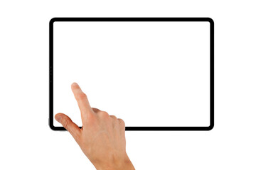 a tablet ipad in a hand on the png backgrounds