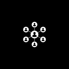 Teamwork or collaboration abstract icon isolated on dark background