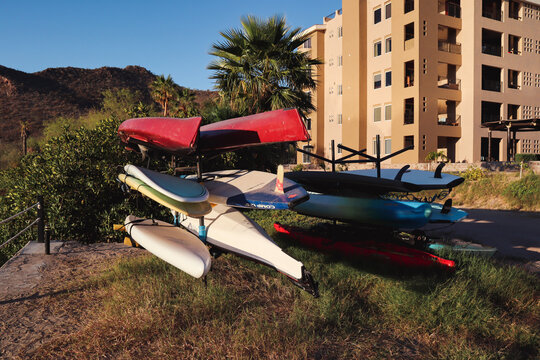 Canoes for rent in Loreto Bay Resort in Loreto, Mexico