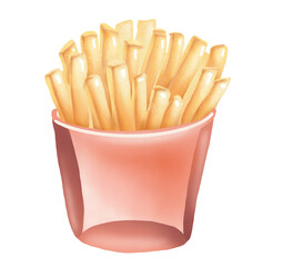French fries. Digital illustration