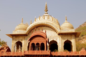City palace and lake (green pond) in Alwar. Rajasthan, India
