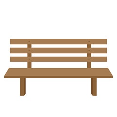 Wooden park bench. Wooden Bench. Park Bench. Vector Illustration Isolated on White Background.