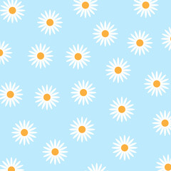 Daisy flower on Plain background. Summer background with Daisy. Vector Illustration. 