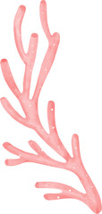 Cute watercolor colourful coral reef cartoon hand painting