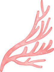 Cute watercolor colourful coral reef cartoon hand painting