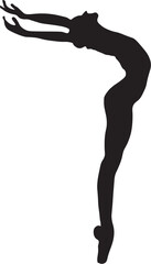 silhouette of a person, silhouette of a ballerina dancing, women, girl