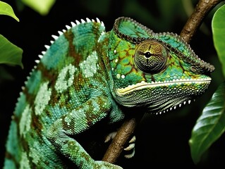 Obraz premium Chameleon in the jungle hid from predators