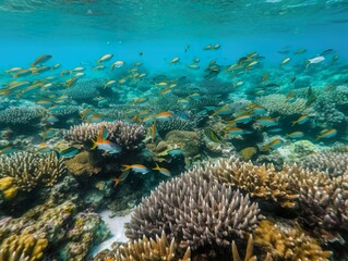 Fototapeta na wymiar Fish coral reef in sea