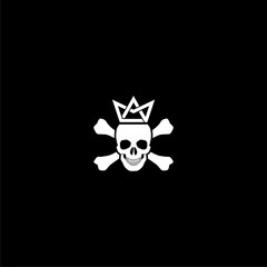  Skull King icon isolated on dark background