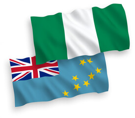 Flags of Tuvalu and Nigeria on a white background