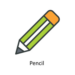 Pencil  Vector  Fill outline Icons. Simple stock illustration stock