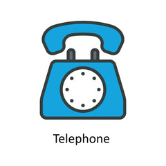 Telephone  Vector  Fill outline Icons. Simple stock illustration stock