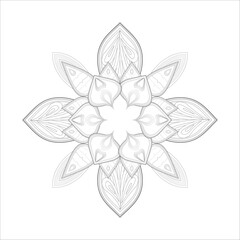 coloring page. Doodle flowers in black and white pleasing for adults' coloring page. pleasing decorative flower of Coloring book page for adult Black outline and white background