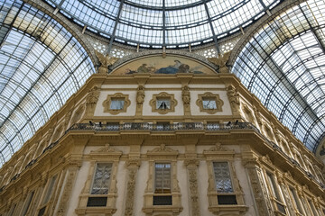 Milan, in Italy, the galleria Vittorio Emanuel, in the historic center
