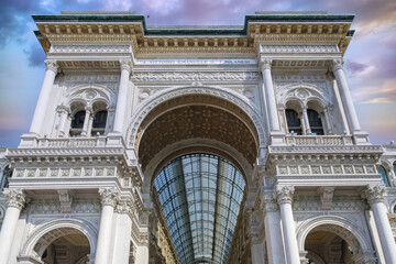 Fototapeta na wymiar Milan, in Italy, the galleria Vittorio Emanuel, in the historic center 
