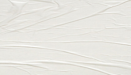 White blank crumpled and creased paper poster texture background
