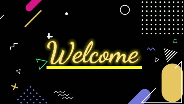 welcome caption footage, with a cool and modern background, suitable for advertisements, sayings, content, posters, invitations, slides, intros, outros, content, vlogs, etc.