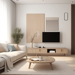 Living room Mockup Realestate Aesthetic, Generative AI