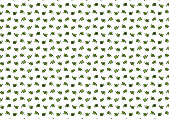 Clover leaves repeat pattern on white background, replete illustration image, design for fabric printing