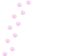 猫の足跡フレームA：ピンク