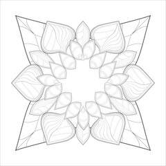 Mandala art for coloring book and art therapy. Doodle vector of flowers for coloring sheet for every age.