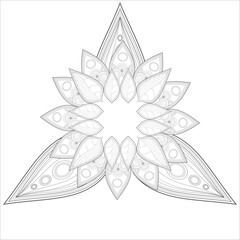 Mandala art for coloring book and art therapy. Doodle vector of flowers for coloring sheet for every age.