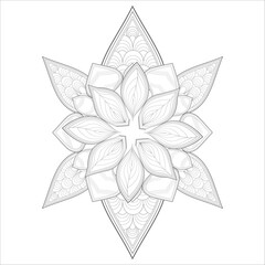 Mandala art for coloring book and art therapy. Doodle vector of flowers for coloring sheet for every age.