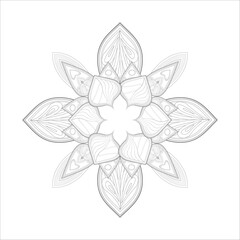 Mandala art for coloring book and art therapy. Doodle vector of flowers for coloring sheet for every age.