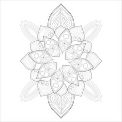 Mandala art for coloring book and art therapy. Doodle vector of flowers for coloring sheet for every age.