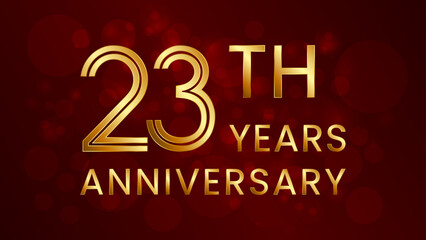23 year anniversary celebration. Anniversary logo design with double line concept. Logo Vector Template Illustration