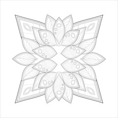 Mandala art for coloring book and art therapy. Doodle vector of flowers for coloring sheet for every age.