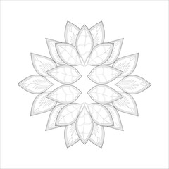 Mandala art for coloring book and art therapy. Doodle vector of flowers for coloring sheet for every age.