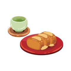 お茶　あくまき　きな粉1