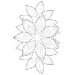 Mandala art for coloring book and art therapy. Doodle vector of flowers for coloring sheet for every age.