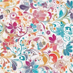 Fototapeta na wymiar Seamless floral motif with a delicate shine and glossy finish. AI generated.