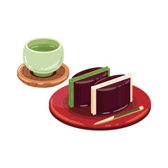 お茶　鯨羊羹　合盛り