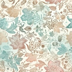 Dainty floral pattern with a smooth glossy finish. AI generated.