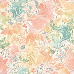 Fototapeta na wymiar Elegant seamless floral pattern with a glossy sheen.