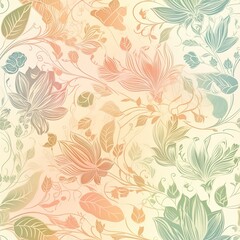 Elegant seamless floral pattern with a glossy sheen. AI generated.
