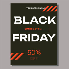 Black Friday Sale set of posters or flyers design. Vector illustration. Place for text.