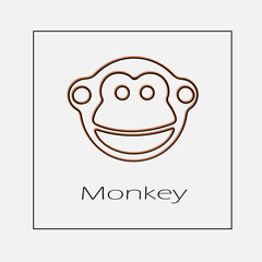 Monkey face logo vector icon eps 10. Simple isolated outline illustration.