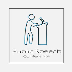 Speaker on podium vector icon eps 10. Speech symbol. Simple isolated illustration.