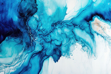 abstract blue watercolor background. Generative AI