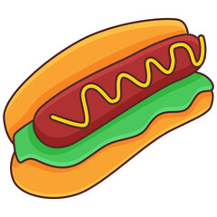 Hot Dog Illustration