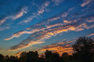 Fototapeta na wymiar Beautiful indian summer evening sky