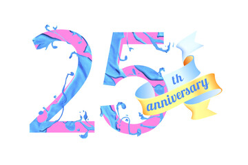 25 (twenty five) years anniversary. Paint digit