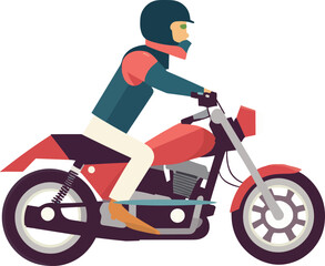 Fototapeta na wymiar A man riding a motorcycle with a helmet on.