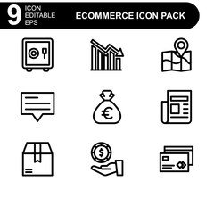 e commerce icon or logo isolated sign symbol vector illustration - high quality black style vector icons